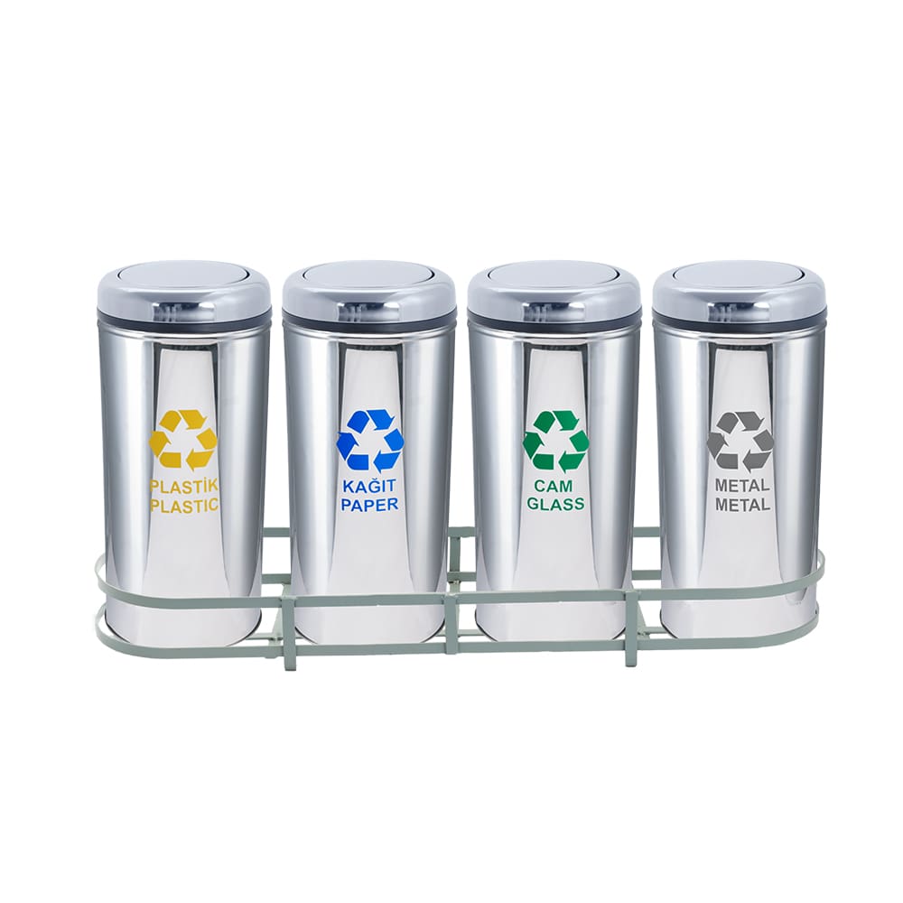 1002A Paslanmaz 4 Bölmeli Sıfır Atık Geri Dönüşüm Seti 1002A Paslanmaz 4 Bölmeli Sıfır Atık Geri Dönüşüm Seti