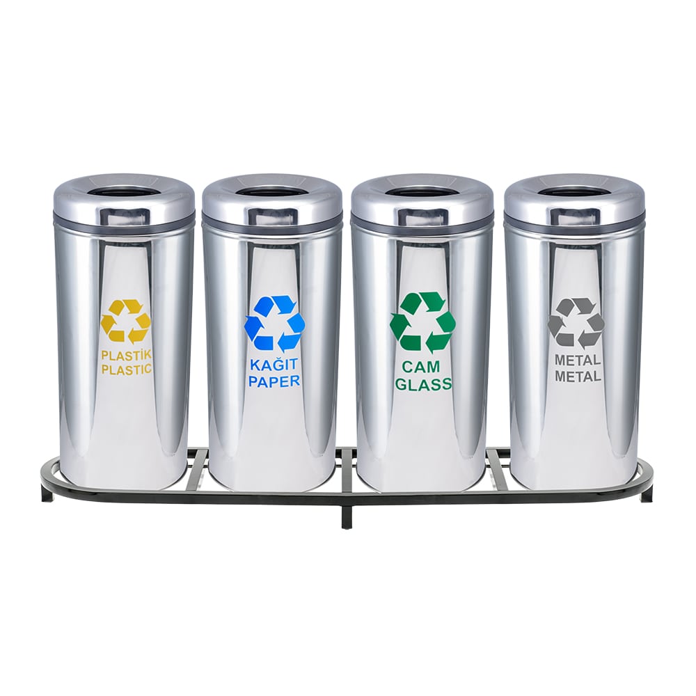 1004A Paslanmaz 4 Bölmeli Sıfır Atık Geri Dönüşüm Seti 1004A Paslanmaz 4 Bölmeli Sıfır Atık Geri Dönüşüm Seti