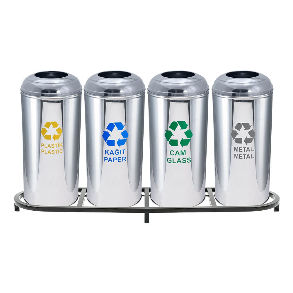 1008A Paslanmaz 4 Bölmeli Sıfır Atık Geri Dönüşüm Seti 1008A Paslanmaz 4 Bölmeli Sıfır Atık Geri Dönüşüm Seti