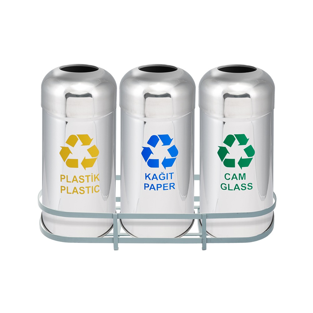 1014B Paslanmaz 3 Bölmeli Sıfır Atık Geri Dönüşüm Seti 1014B Paslanmaz 3 Bölmeli Sıfır Atık Geri Dönüşüm Seti