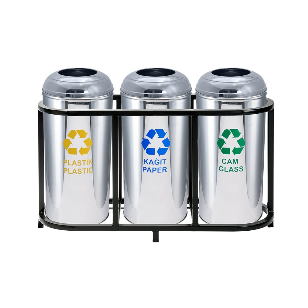 1016B Paslanmaz 3 Bölmeli Sıfır Atık Geri Dönüşüm Seti 1016B Paslanmaz 3 Bölmeli Sıfır Atık Geri Dönüşüm Seti