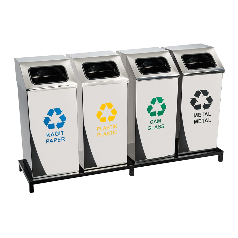 1020A Paslanmaz 4 Bölmeli Sıfır Atık Geri Dönüşüm Seti 1020A Paslanmaz 4 Bölmeli Sıfır Atık Geri Dönüşüm Seti