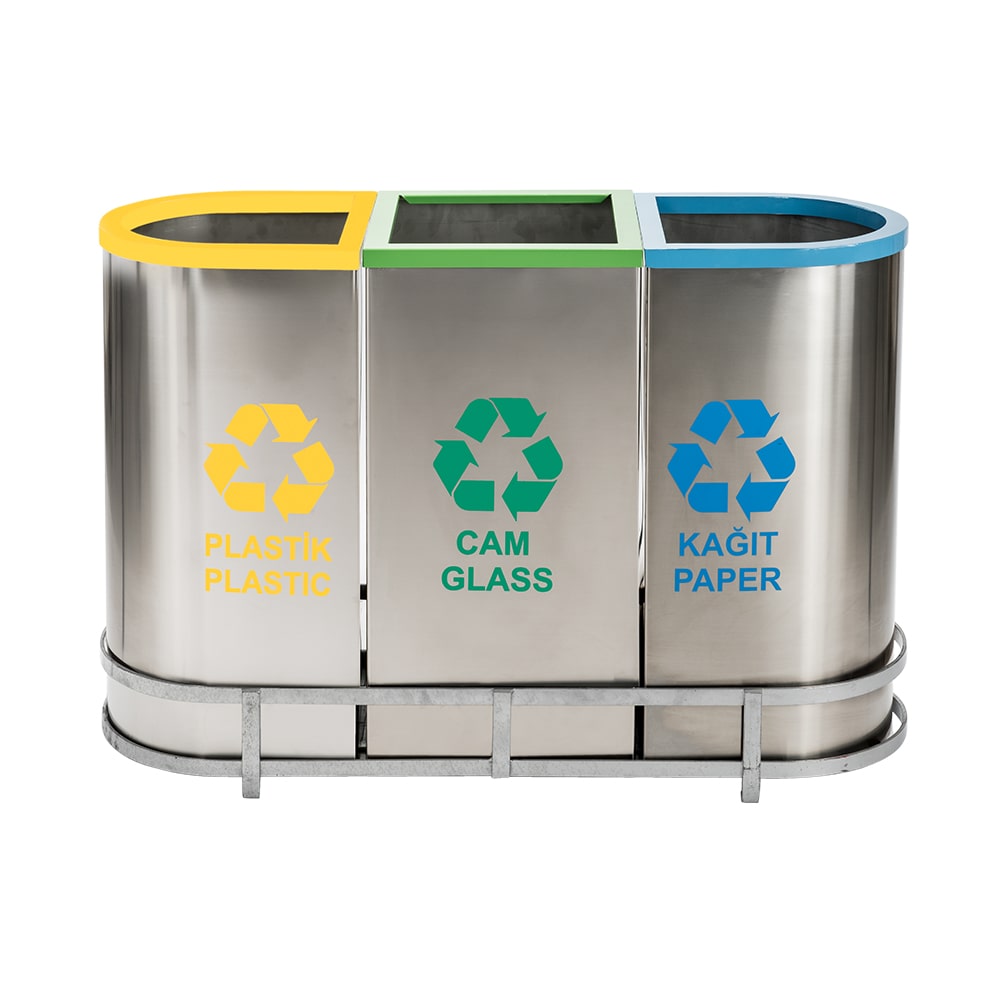 1022B Paslanmaz 3 Bölmeli Sıfır Atık Geri Dönüşüm Seti 1022B Paslanmaz 3 Bölmeli Sıfır Atık Geri Dönüşüm Seti