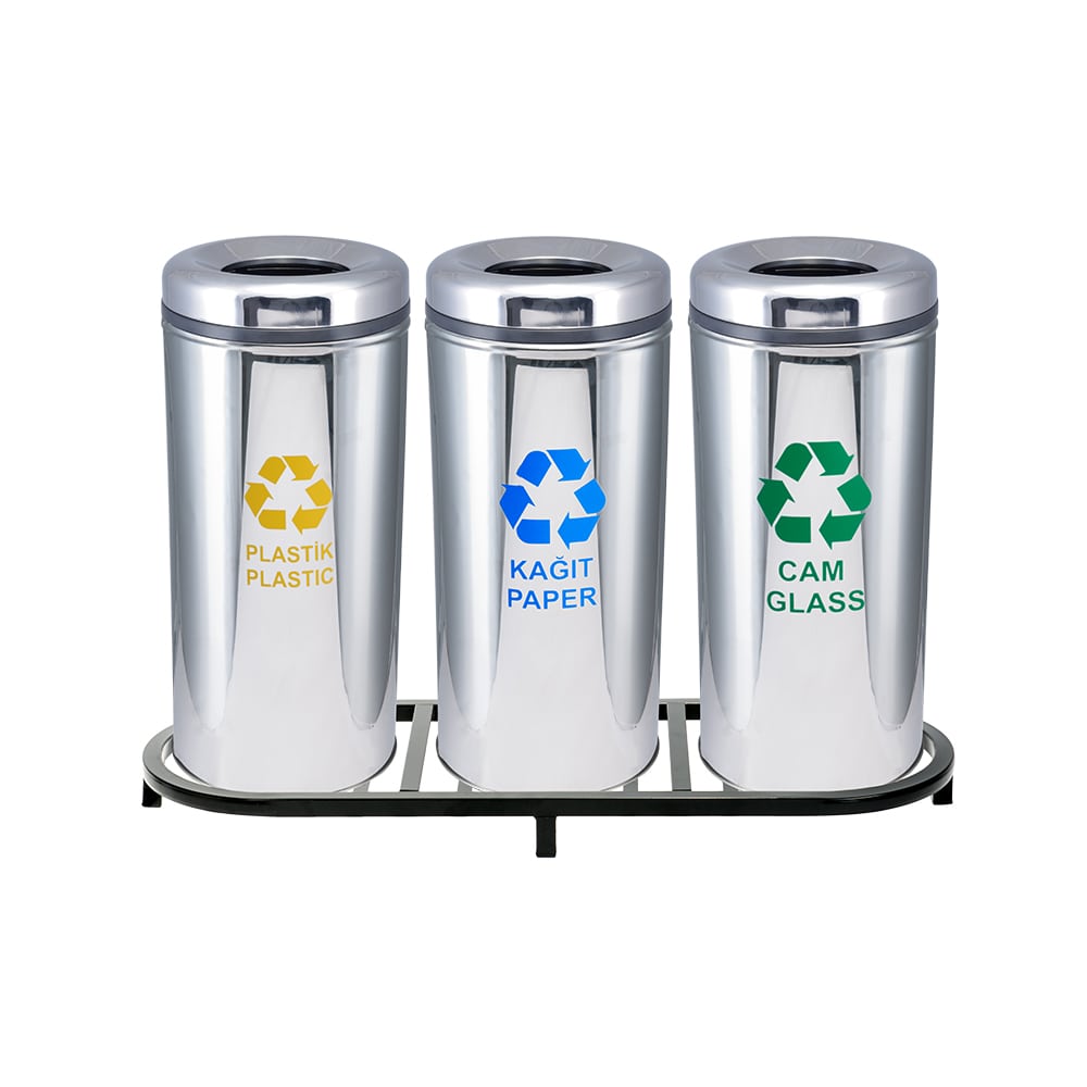 1004B Paslanmaz 3 Bölmeli Sıfır Atık Geri Dönüşüm Seti 1004B Paslanmaz 3 Bölmeli Sıfır Atık Geri Dönüşüm Seti