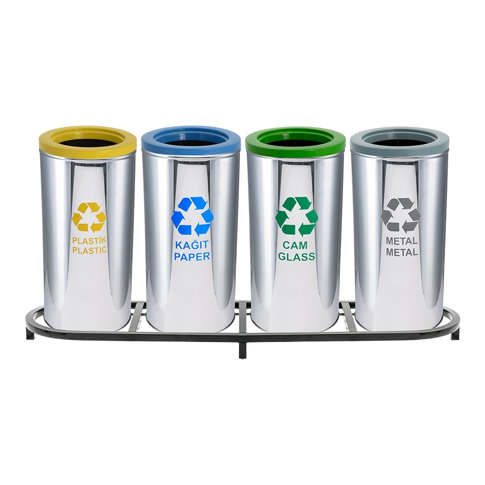 1010A Paslanmaz 4 Bölmeli Sıfır Atık Geri Dönüşüm Seti 1010A Paslanmaz 4 Bölmeli Sıfır Atık Geri Dönüşüm Seti