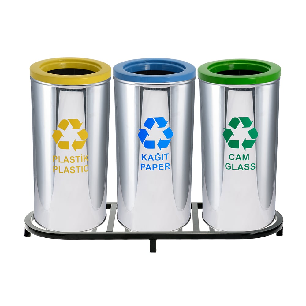 1010B Paslanmaz 3 Bölmeli Sıfır Atık Geri Dönüşüm Seti 1010B Paslanmaz 3 Bölmeli Sıfır Atık Geri Dönüşüm Seti