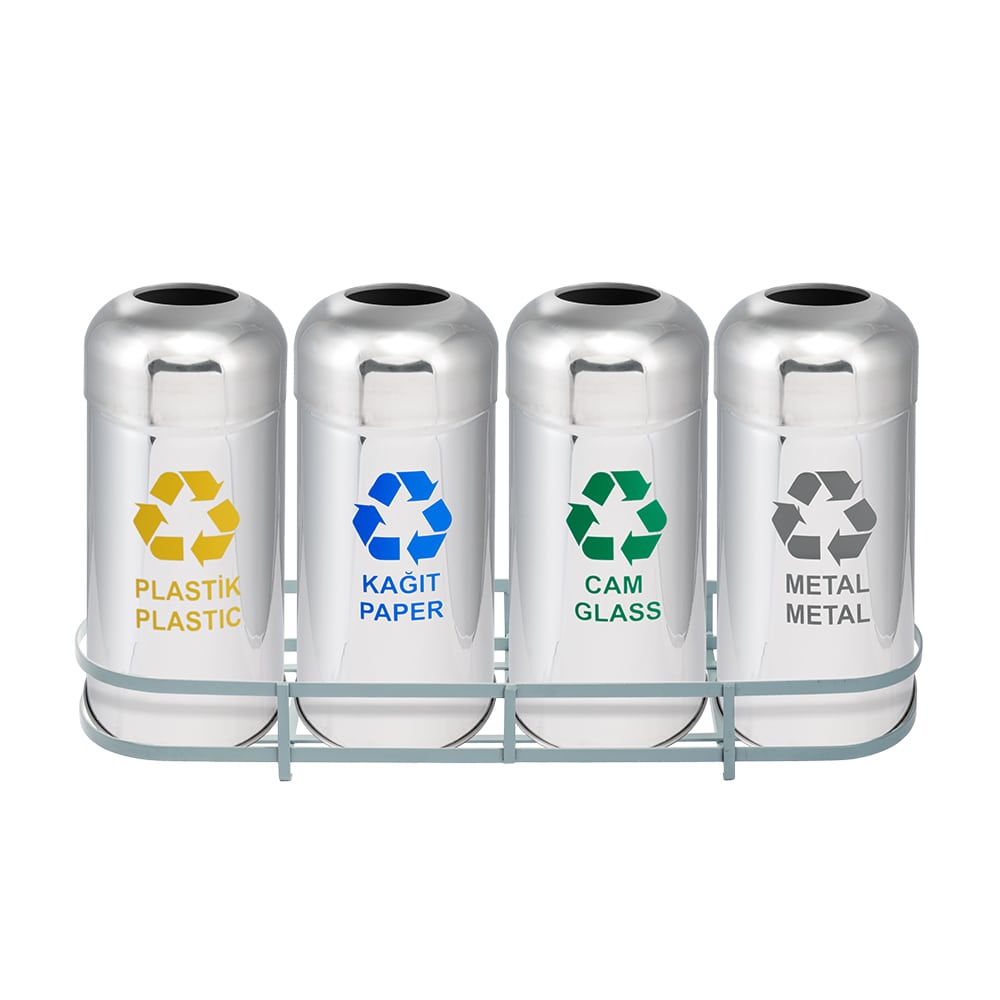 1012A Paslanmaz 4 Bölmeli Sıfır Atık Geri Dönüşüm Seti 1012A Paslanmaz 4 Bölmeli Sıfır Atık Geri Dönüşüm Seti