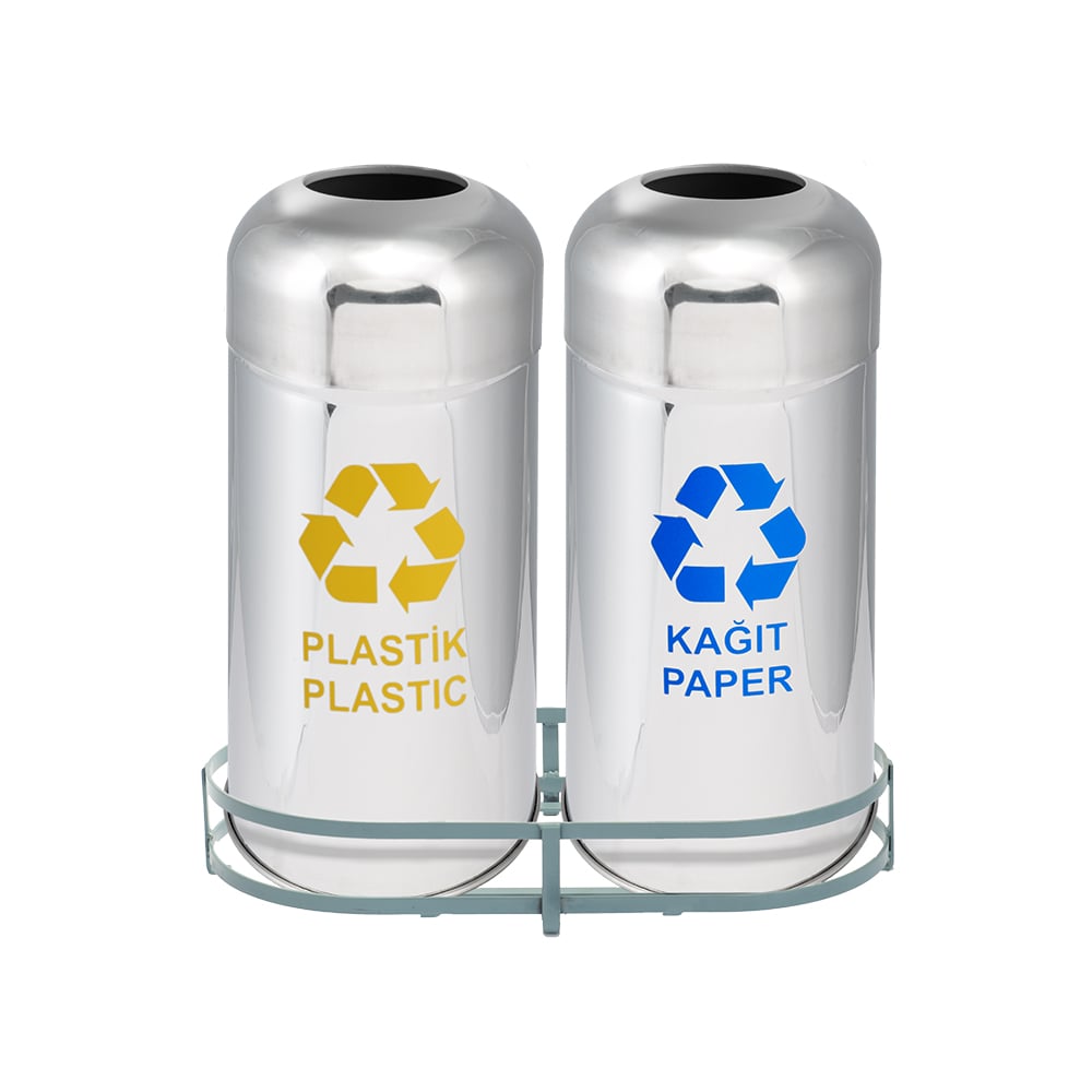 1012C Paslanmaz 2 Bölmeli Sıfır Atık Geri Dönüşüm Seti 1012C Paslanmaz 2 Bölmeli Sıfır Atık Geri Dönüşüm Seti