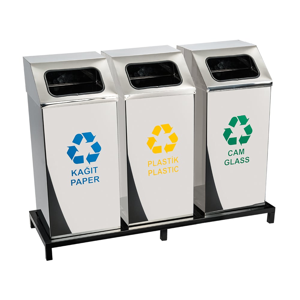 1018B Paslanmaz 3 Bölmeli Sıfır Atık Geri Dönüşüm Seti 1018B Paslanmaz 3 Bölmeli Sıfır Atık Geri Dönüşüm Seti