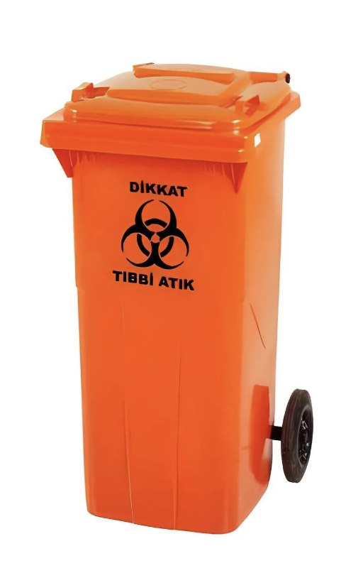 240 Litre Plastik Tıbbi Atık Çöp Konteyneri