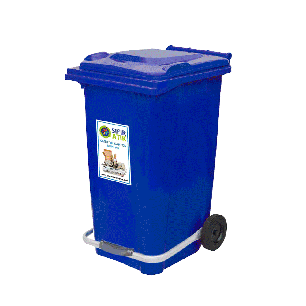 240 Litre Pedallı Geri Dönüşüm Sıfır Atık Konteyneri